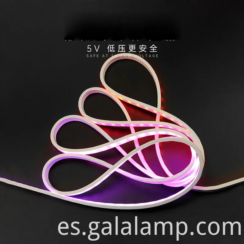 12*5 mm 5V RGB LED Strips de flexión de neón direccionable